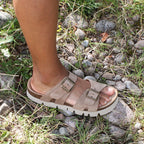 Minfot Upstep Lill Sandaler Dame Semsket Skinn Taupe