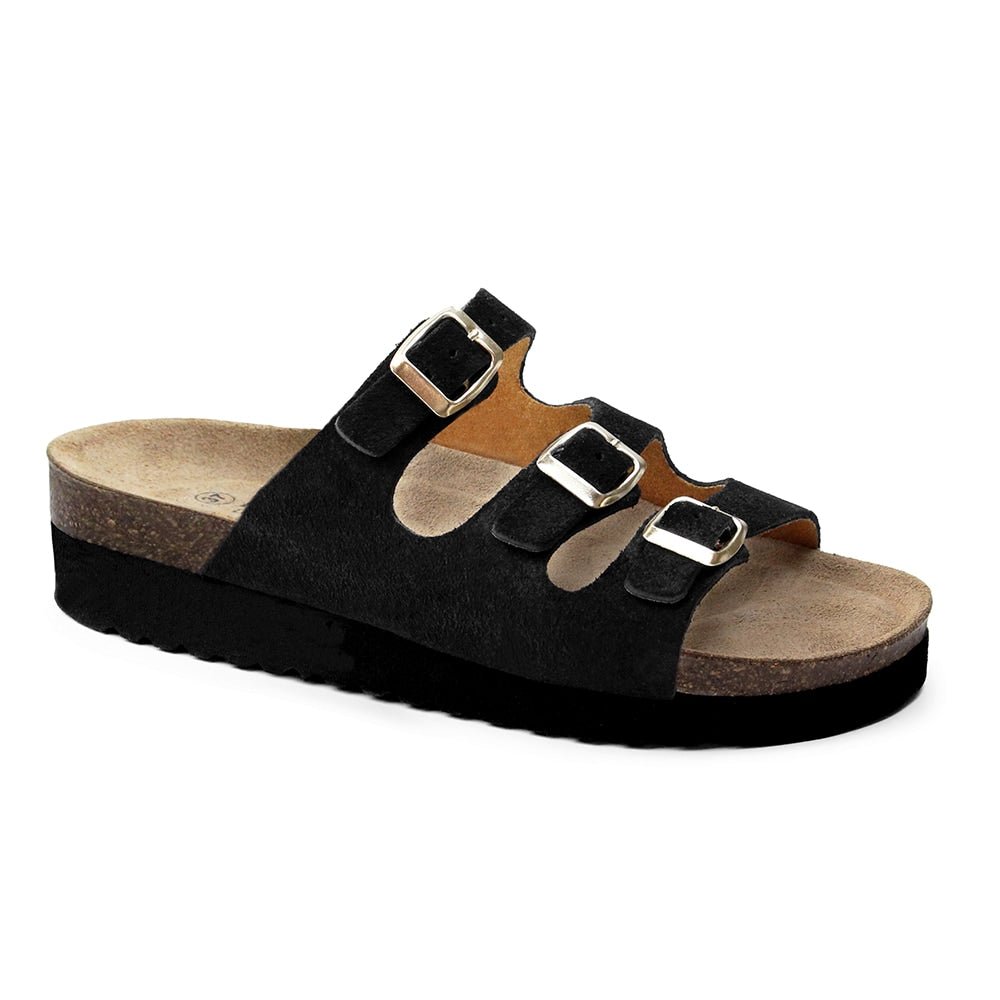 Minfot Sandal Myk Bio Nero Semsket skinn