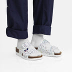 Minfot Sandaler Myk Bio Tropical Flowers Hvit