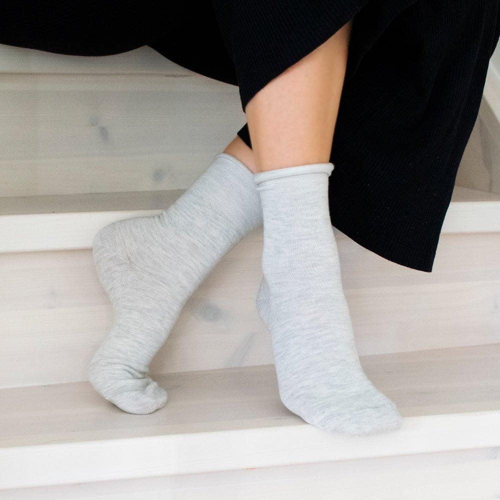 Minfot-sensitive-melange-strumpor-med-rullkant