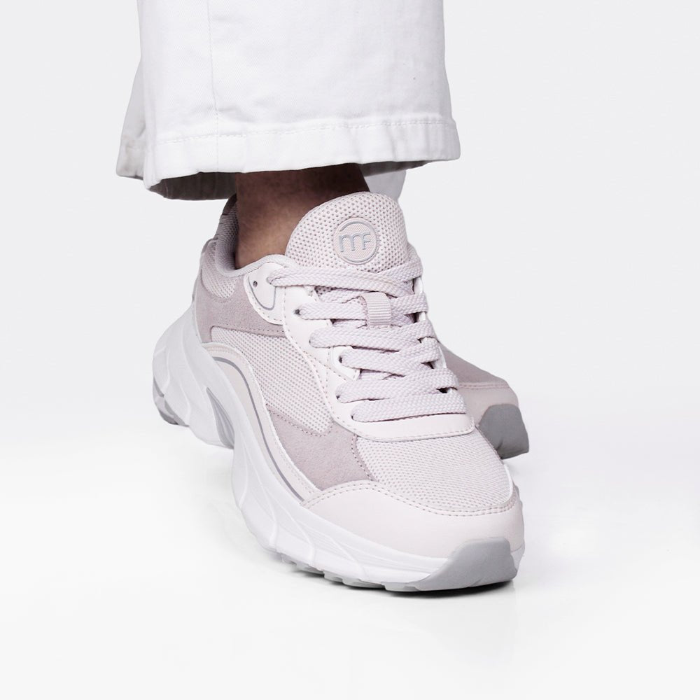 Minfot Joy Sneakers Dame Mesh Semsket skinn Rosa
