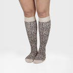 Minfot Støttestrømper Bomull Leopard Beige 1-pak