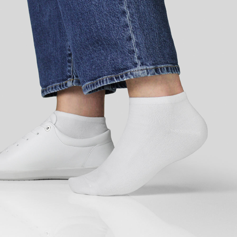 Minfot Bambusstrømper Sneaker Sensitive Hvit 5-pk
