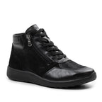 Minfot Way Høy Sneaker Bred Stretch Svart