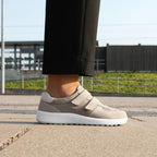 Minfot Way Sneaker Bred Stretch med Borrelåsband Beige