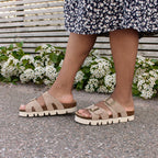 Minfot Upstep Lill Sandaler Dame Semsket Skinn Taupe
