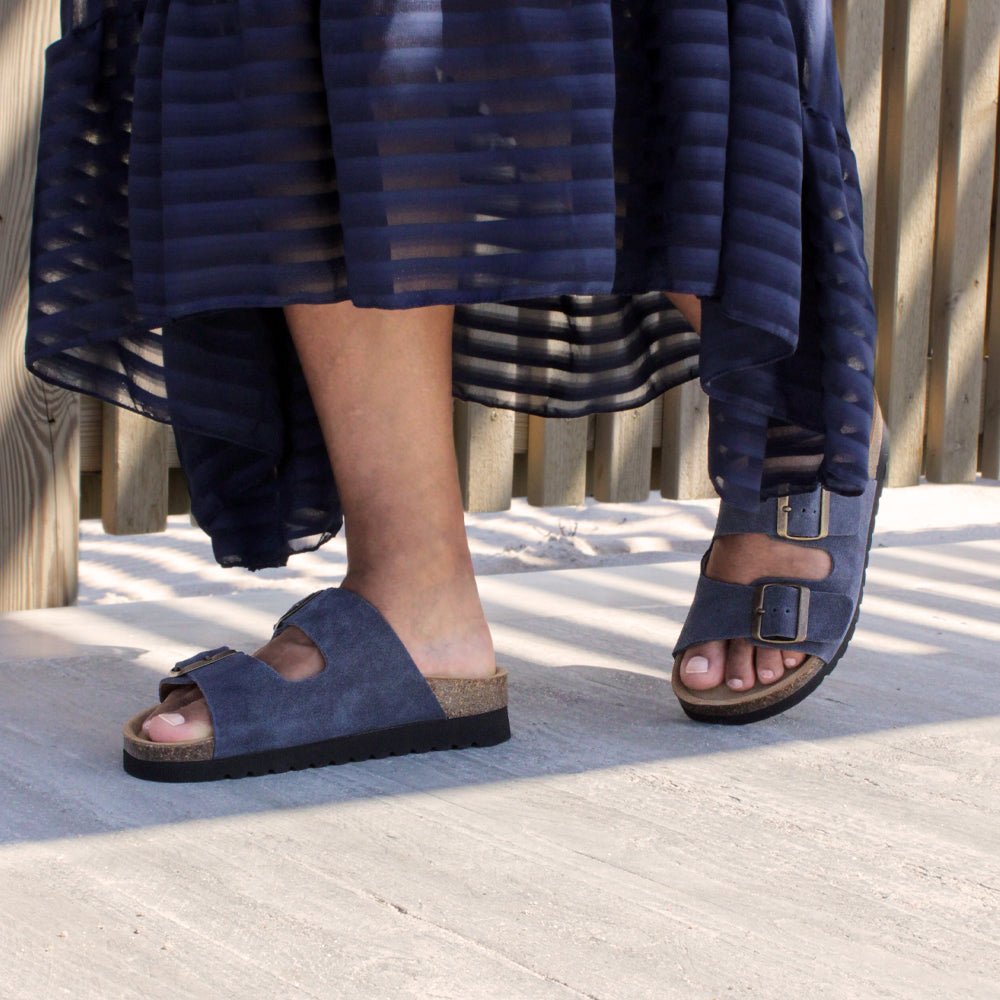 Minfot Moa Sandaler Dame Bio Semsket Skinn Navy