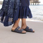 Minfot Moa Sandaler Dame Bio Semsket Skinn Navy