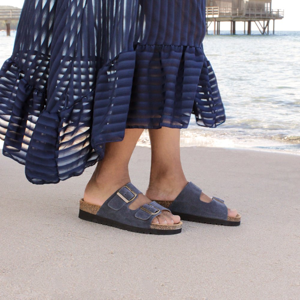 Minfot Moa Sandaler Dame Bio Semsket Skinn Navy