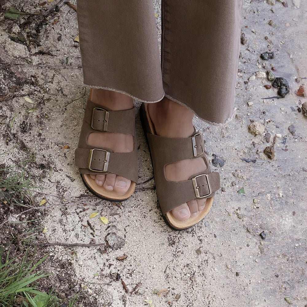 Minfot Moa Sandaler Dame Bio Semsket Skinn Taupe