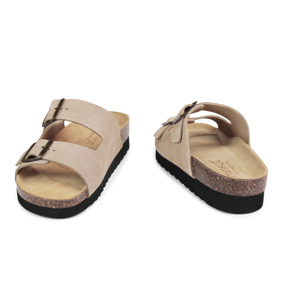 Minfot Moa Biosandaler Dame Mokka Anatomisk 2-stropper Beige