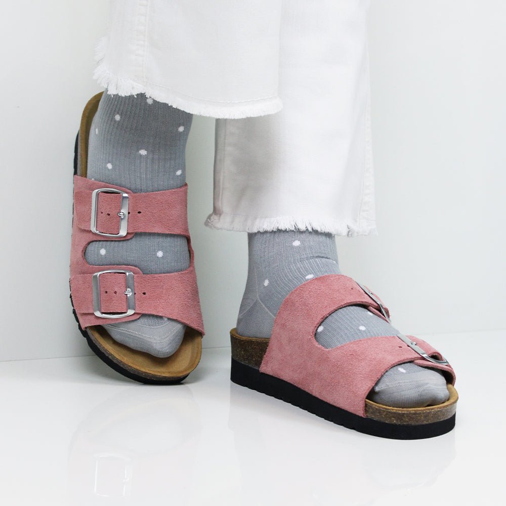 Minfot Moa Sandaler Dame Myk Bio Semsket Skinn Antikk Rosa