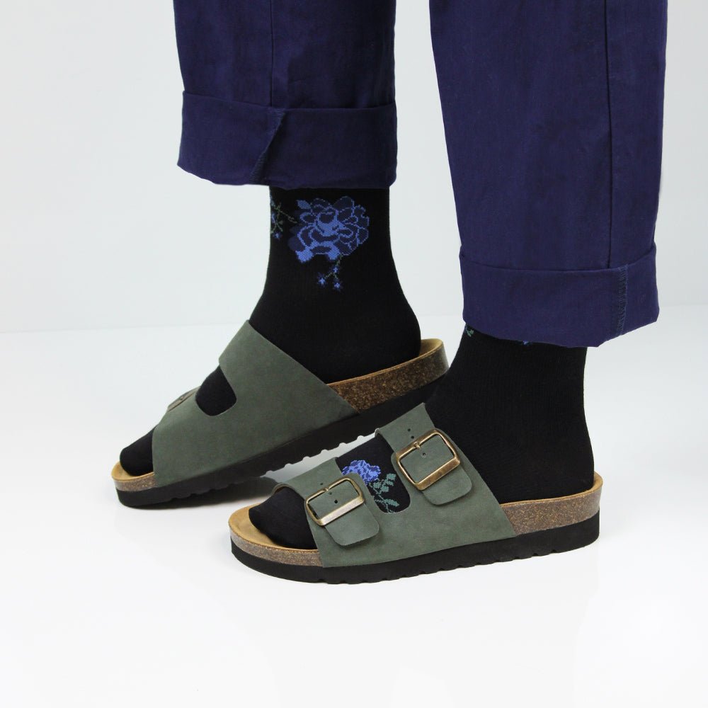 Minfot Moa Sandaler Dame Myk Bio Semsket Skinn Grønn