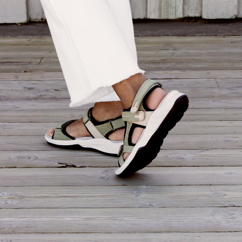 Minfot Nyhamn Sandaler Dame Green Beige