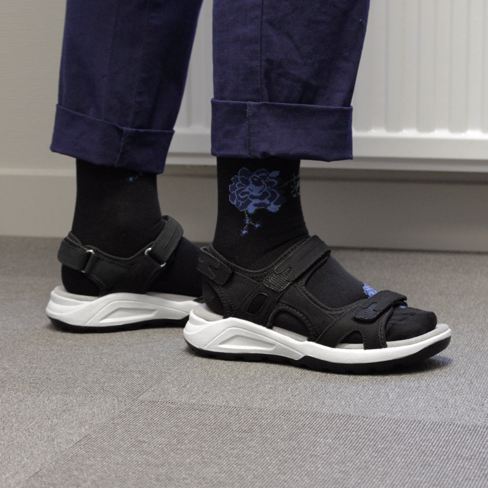 Minfot Nyhamn Sandaler Dame Nubuck Svart
