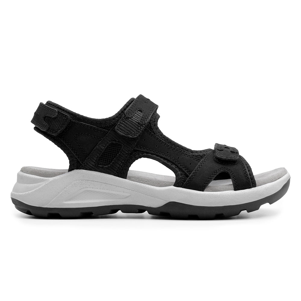 Minfot Nyhamn Sandaler Dame Nubuck Svart