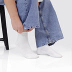 Minfot Bambusstrømper Quarter Hvit 5-pk