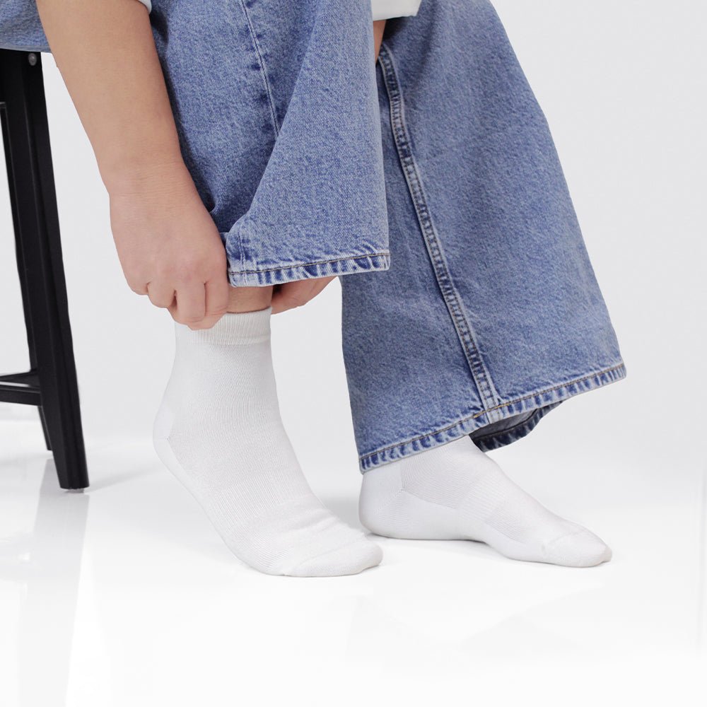 Minfot Bambusstrømper Quarter Hvit 5-pk