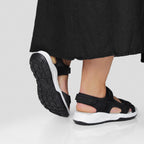 Minfot Nyhamn Sandaler Dame Nubuck Svart