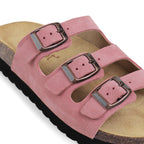 Minfot Lo Biosandaler Dame Mokka Anatomisk 3-stropper Rosa