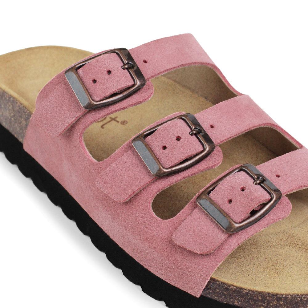 Minfot Lo Biosandaler Dame Mokka Anatomisk 3-stropper Rosa