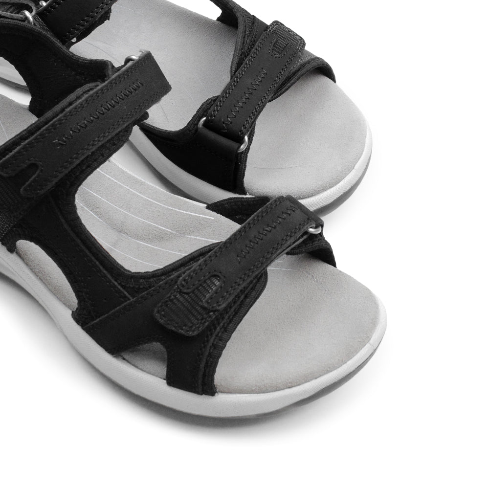 Minfot Nyhamn Sandaler Dame Nubuck Svart