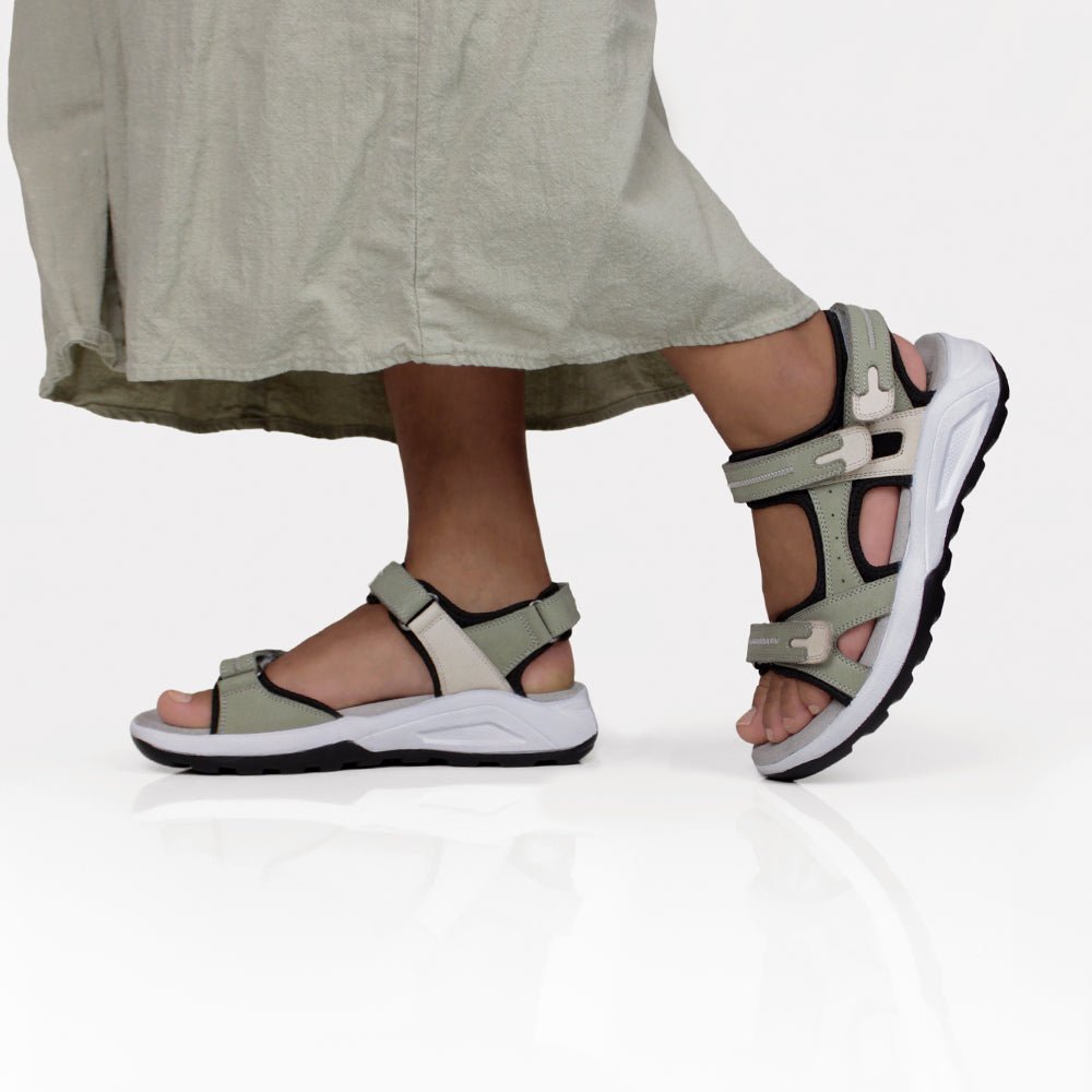 Minfot Nyhamn Sandaler Dame Green Beige