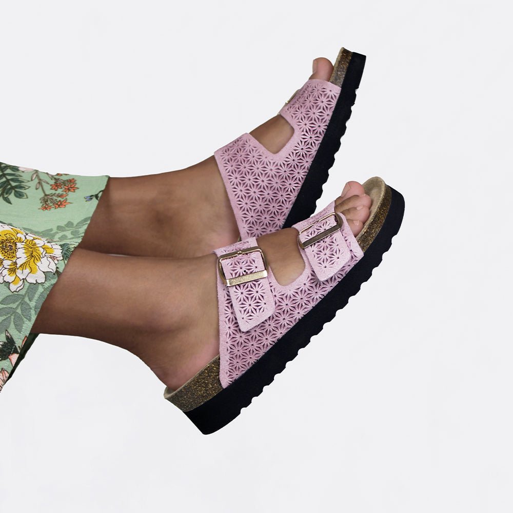 Minfot Daisy Sandaler Dame Semsket Skinn Rosa