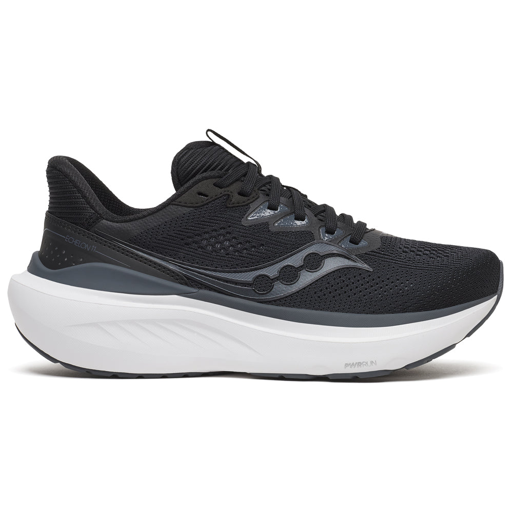 Saucony Echelon 11 Løpesko Dame Ekstra Bred Black White