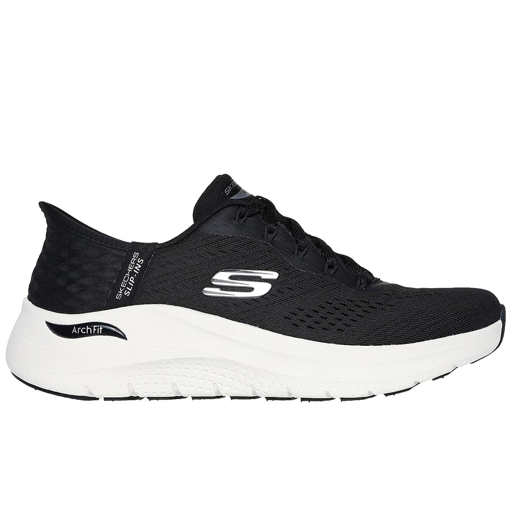 Skechers Womens Arch Fit 2.0 Slip-Ins Black White