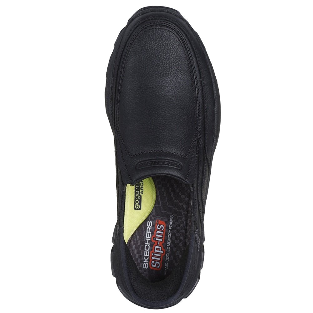 Produktbild 3 - Skechers Mens Slip-Ins Relaxed Fit Leather Black