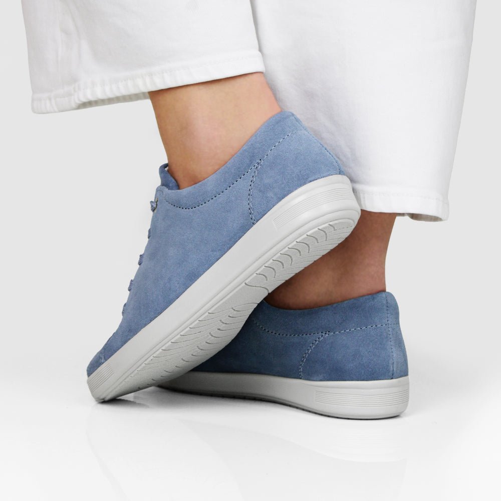 Minfot Aveny Sneaker Semsket skinn Lyseblå