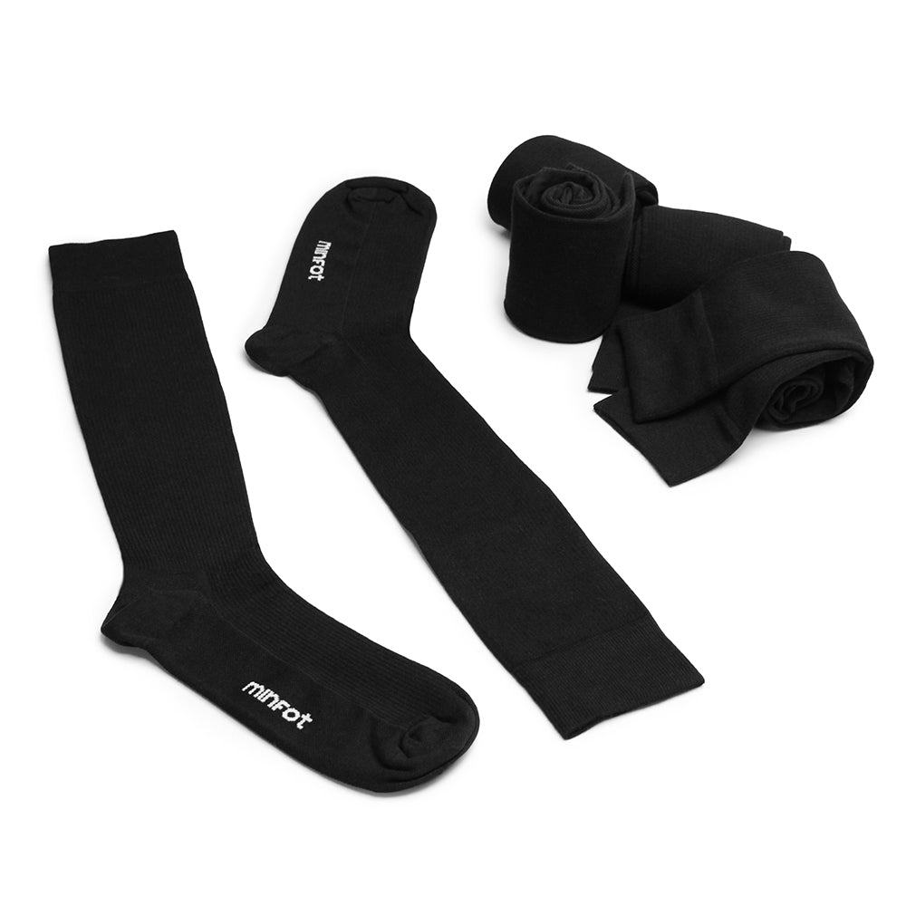 Minfot Støttestrømper Bomull Eco Svart 5-pk