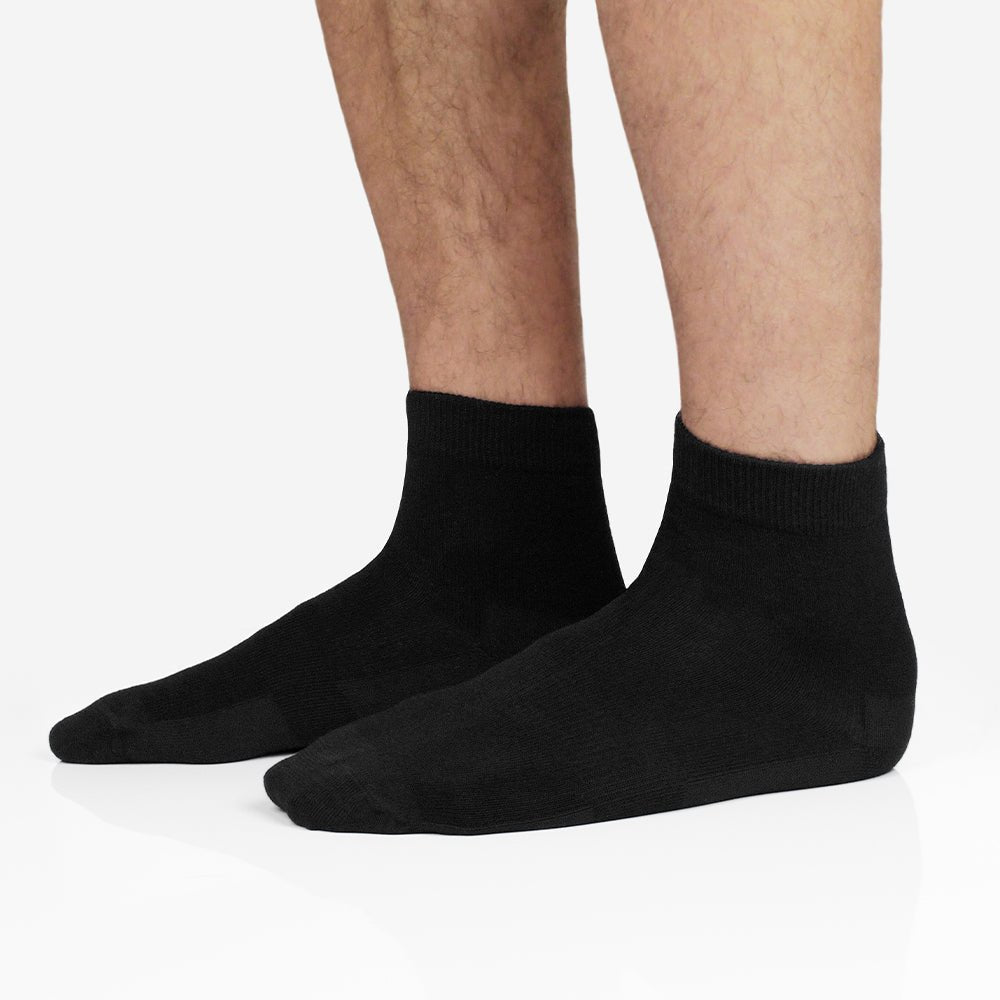 Minfot Bambusstrømper Quarter Svart 5-pk