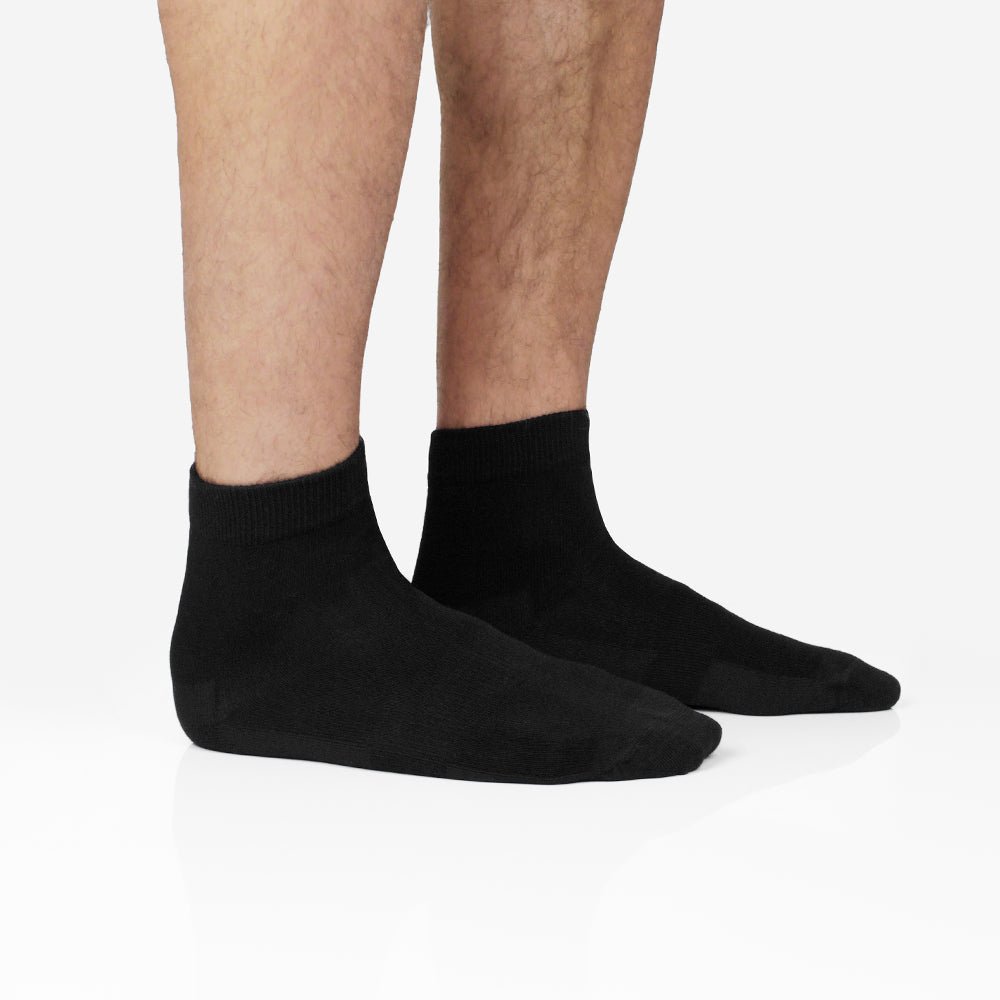 Minfot Bambusstrømper Quarter Svart 5-pk