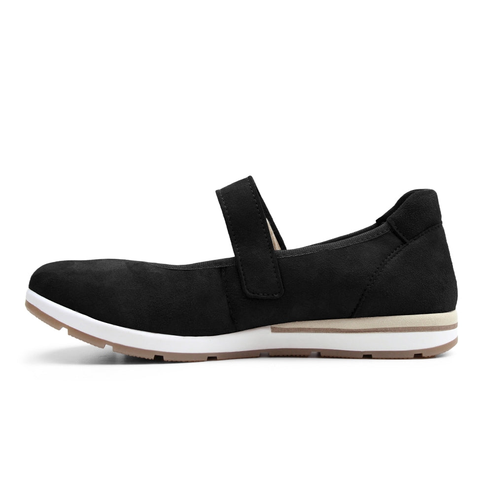 Produktbild 4 - Minfot Ballerinaskor med rem Joyce Stretch Nubuck Svart