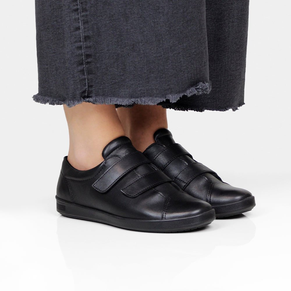 Minfot Aveny Skinn Sneaker med Borrelås Svart