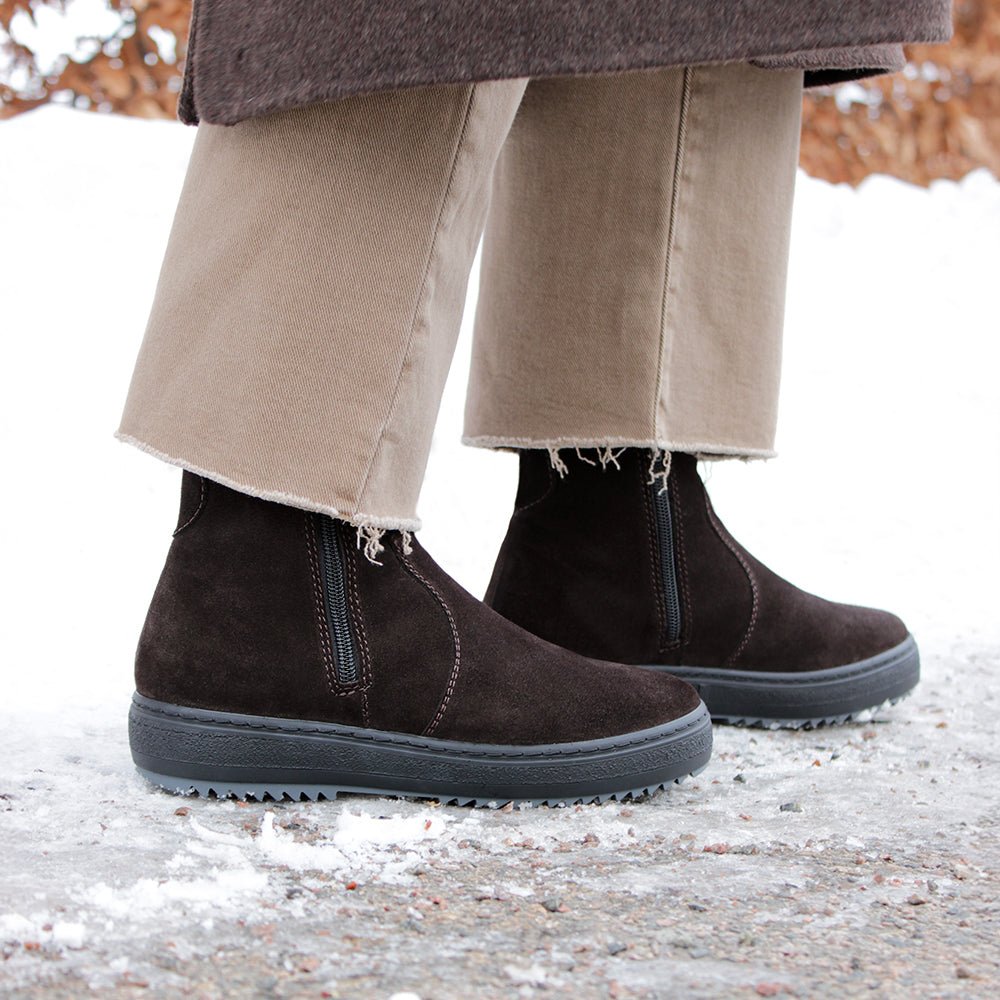 Minfot Piggsko Idre Semsket skinn Ull Mørkebrun