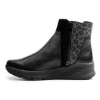 Minfot Zon Chelsea boots med zip Stretch Skinn Svart Leopard