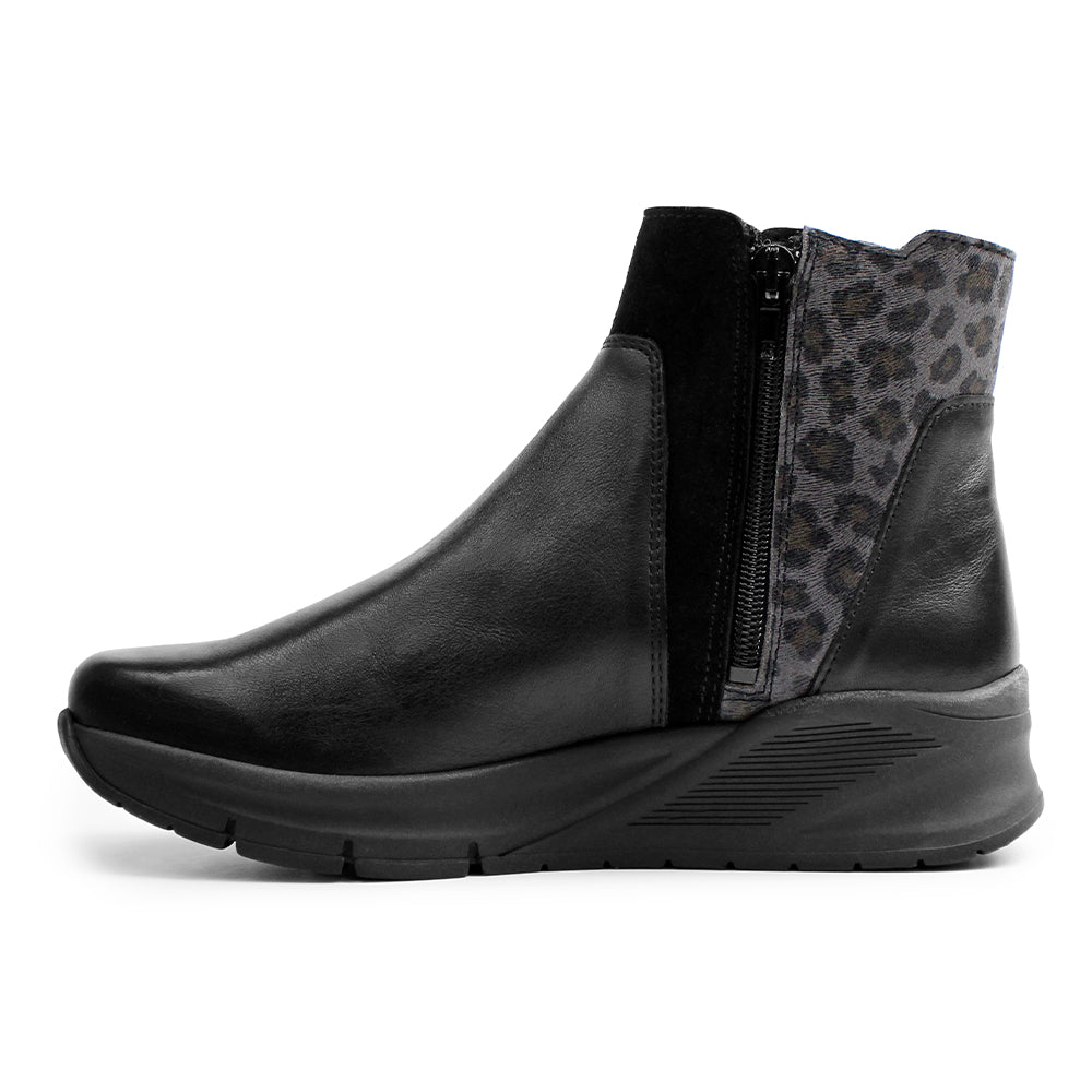 Produktbild 4 - Minfot Zon Chelsea boots med zip Stretch Skinn Svart Leopard