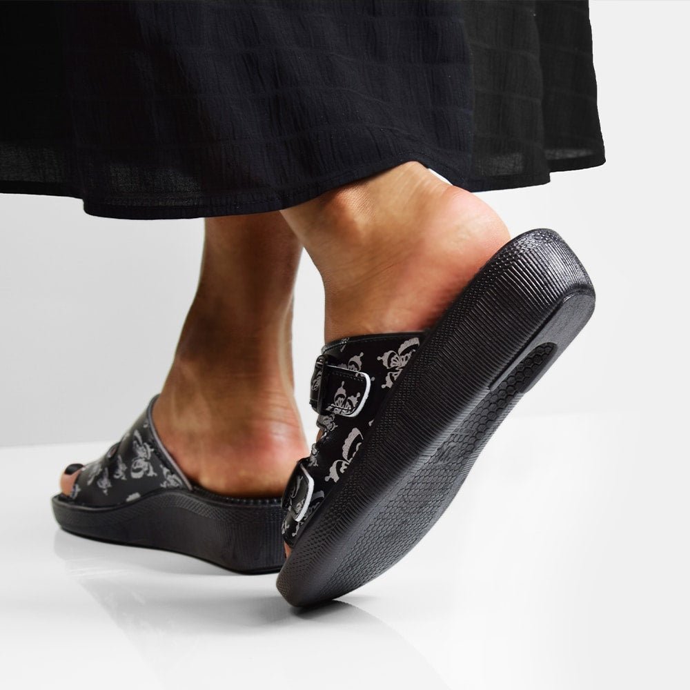 Minfot Massasje Sandaler Fjäril Svart