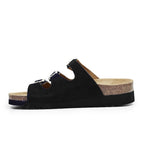 Minfot Sandal Myk Bio Svart Semsket skinn