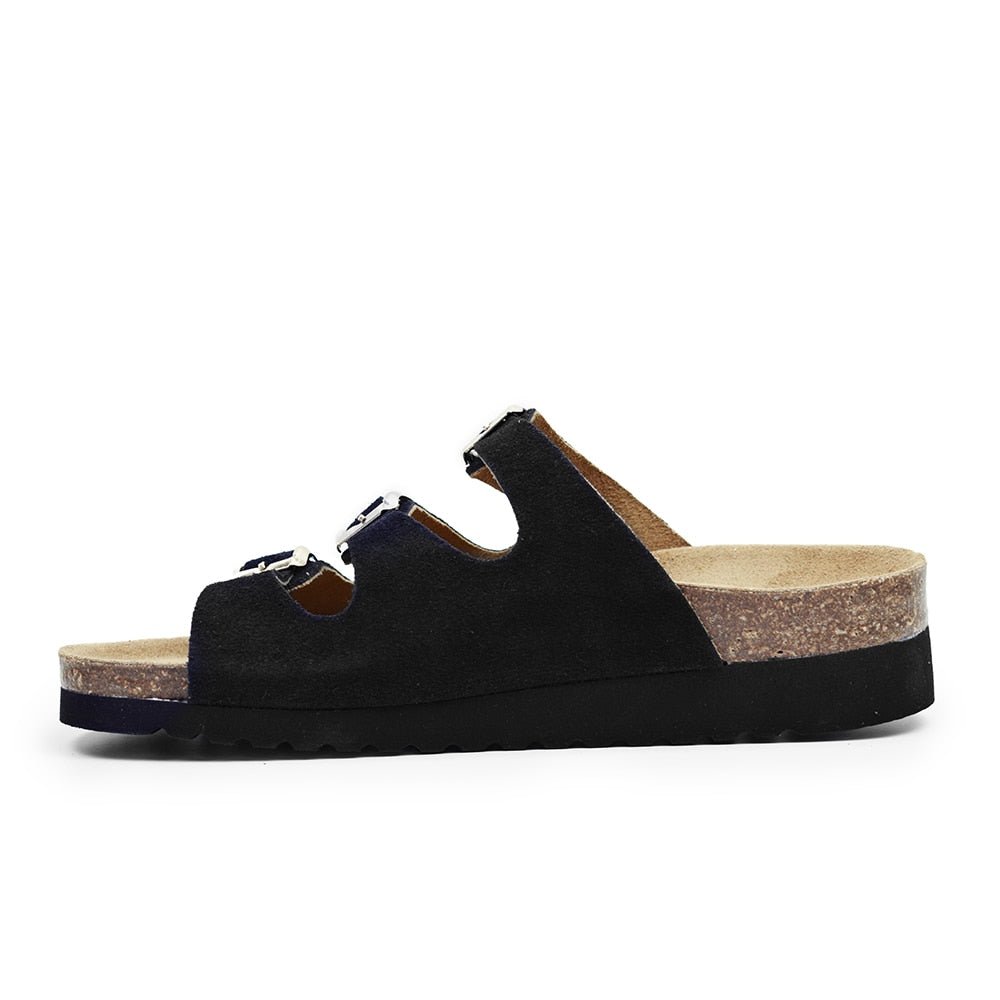 Minfot Sandal Myk Bio Svart Semsket skinn