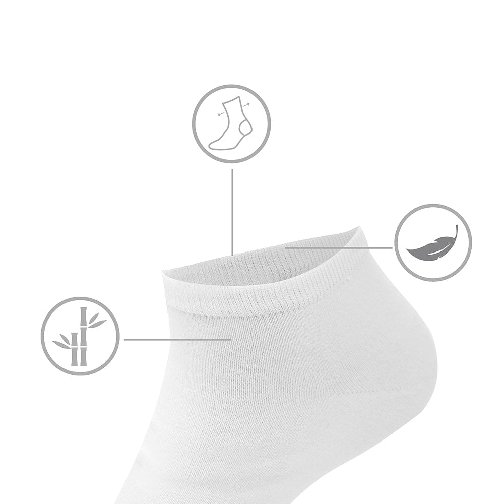 Produktbild 2 - Minfot Bambusstrømper Sneaker Sensitive Hvit 5-Pack