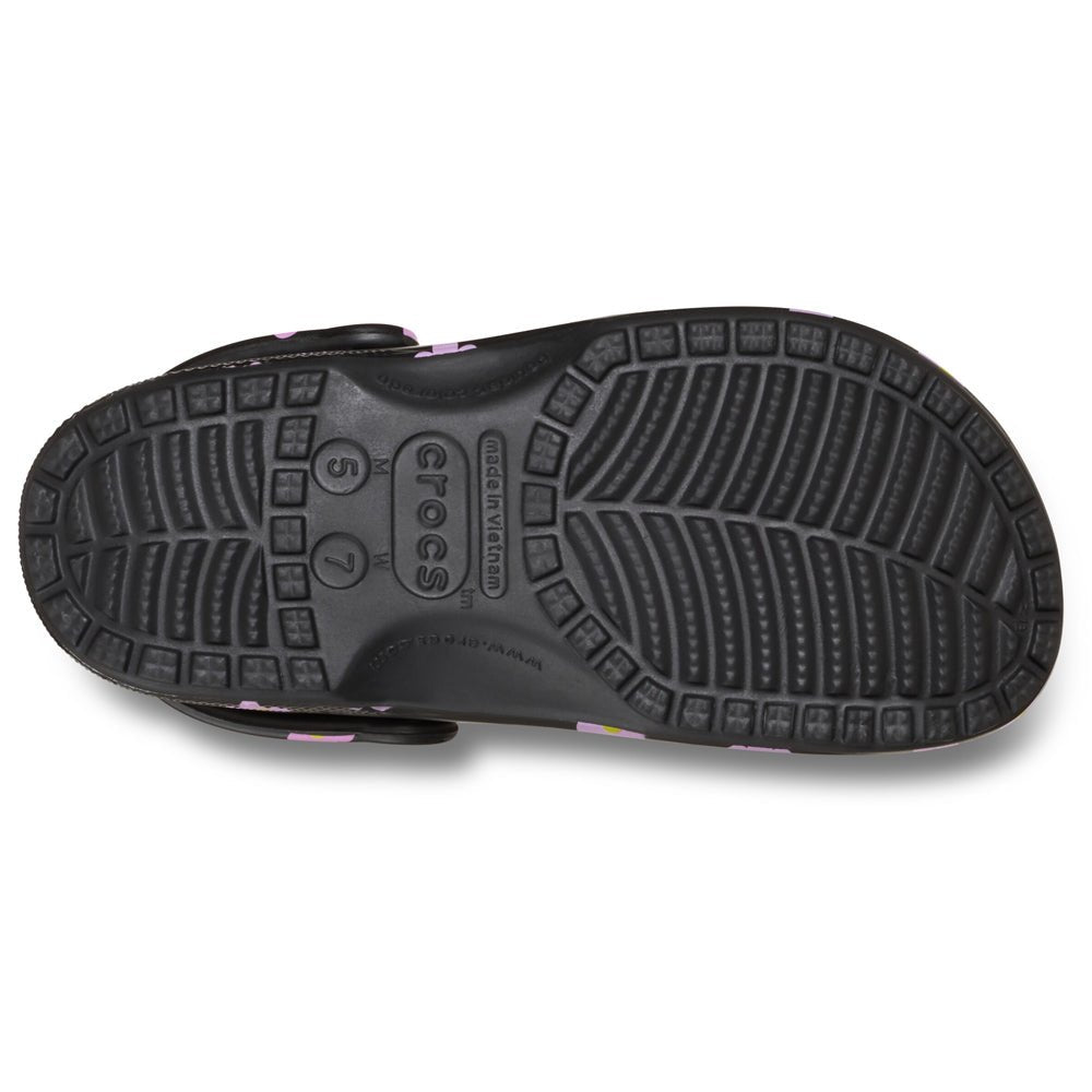 Crocs Classic Flower Clog Unisex Black