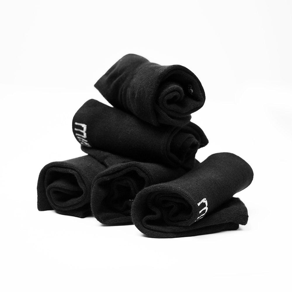 Minfot Bambusstrømper Sneaker Sensitive  Svart 5-pk