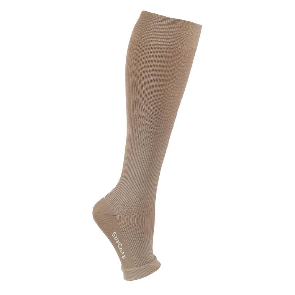 SupCare Stödstrumpor Öppen Tå Bambu Beige