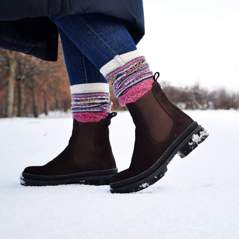Minfot Chelsea boots Oslo Semsket skinn Mørkebrun