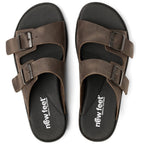 New Feet Connie Brede Sandaler Unisex Oljat Lær Brun