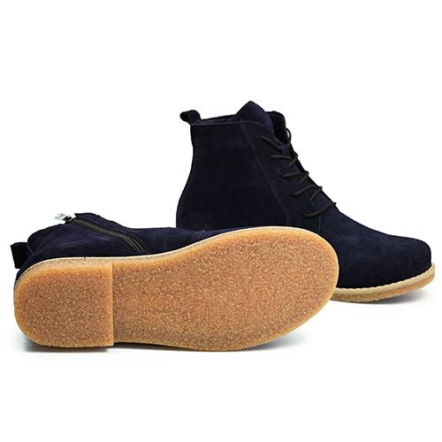Charlotte of Sweden Semsket Boots Amur Dark Blue